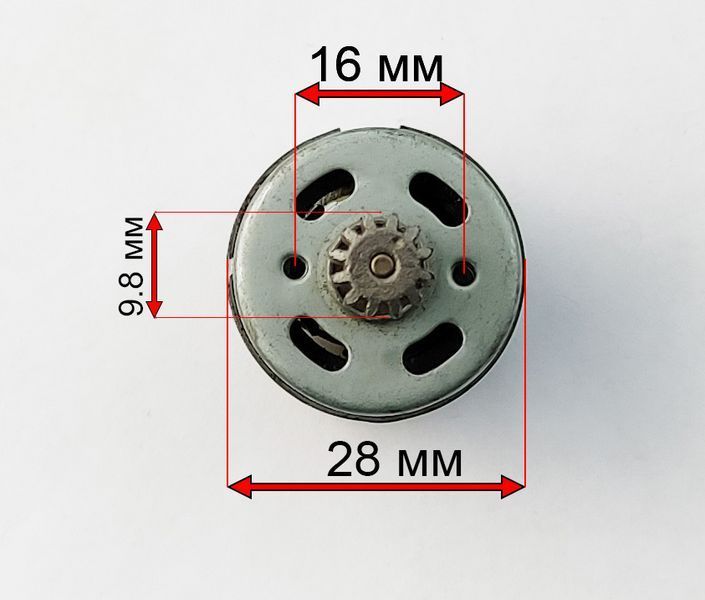 Мотор редуктора дитячого електромобіля Bambi 380 класу 16000 RPM 12V dcm_380_12_16000 фото