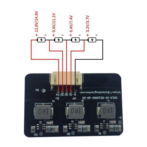 Плата балансувальна ZNLD активна BMS Li-Pol 4S 1.2A ZNLD-DJ-ETA3000-4S фото