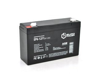 Акумулятор дитячого електромобіля EuroPower 6V 12 Ah 20Hr AGM EP6-12F1 14275 фото