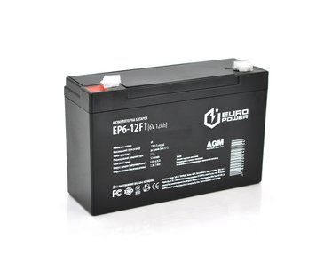 Акумуляторна батарея дитячого електромобіля EuroPower 6 V 12 Ah 20Hr AGM EP6-12F1 14275 фото