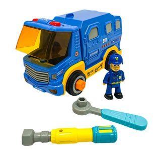 Конструктор на шурупах Limo Toy KB034 S5 AutoCity "Поліція" з інерційним механізмом, звуком та світлом kb034-S5 фото