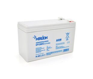 Акумулятор MERLION AGM GP1280F2 12V 8.0 Ah ( 150 x 65 x 95 (100)) White Q10/420 GP1280F2 фото
