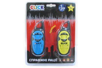Дитячі рації CLICK "Справжні рації" 2шт на 1км (жовтий + блакитний) CLK-Y033T-BY фото