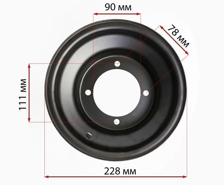 Диск колёсный квадроцикла 8" 4 болта 18x9.50-8 задний 189508 фото