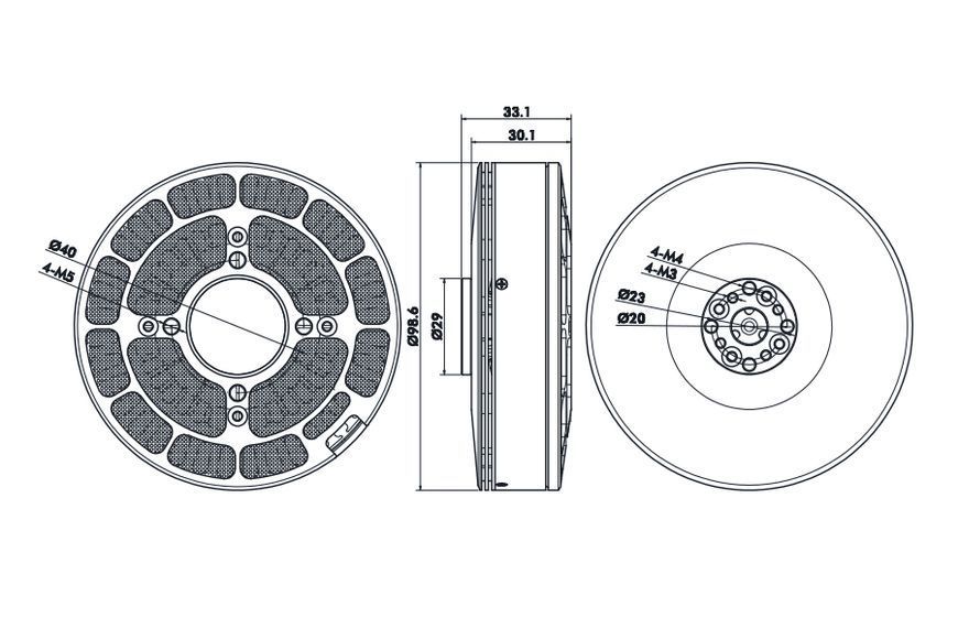 Мотор T-Motor U10 II KV100 1600W для коптеров TM-U10II-100 фото