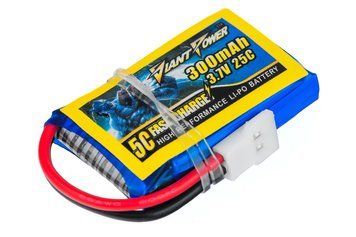 Акумулятор для радіокерованої моделі Giant Power (Dinogy) Li-Pol 300 мАг 3.7 В 32x20x8 мм Walkera/Hubsan 25C DLC-1S300C-WK фото