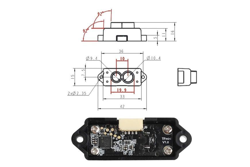 Дальномір Benewake LiDAR TFMINI-S 12m UART I2C BW-TFMINI-S фото