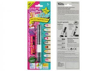 Дитячий лак-олівець для нігтів Malinos Creative Nails на водній основі (2 кольори чёрній + білий) MA-303000 фото