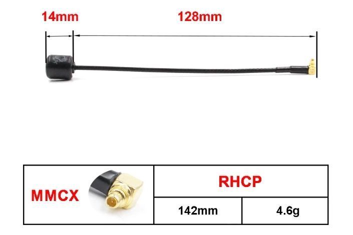Антена 5.8GHz Maple 2dB MMCX RHCP 140 мм MPL-5G2DB-MMCX-140 фото
