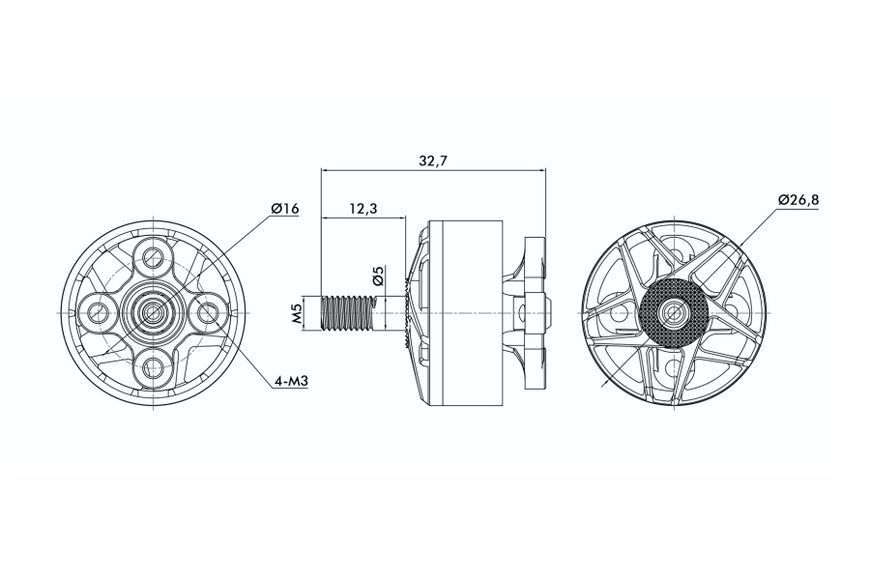 Мотор T-Motor F60 PRO IV V2 2207.5 1950KV 4-6S для коптерів (червоний) TM-F60PIV-1950-RED фото